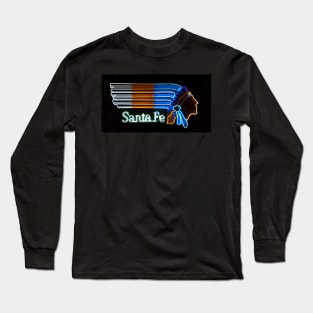 Santa Fe Indian neon sign Face mask design Long Sleeve T-Shirt